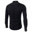 Shirt Casual Elegant Men's Long Sleeve