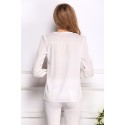 Blusa Senhoras Feminino Casual Branco e Preto de Trabalho