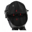 Mochila Estilo Rock Star Preta Masculina Couro Liso Escolar ou Casual