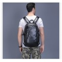 Mochila Preta de Trabalho Masculina Couro Impermeavel Estilosa Escolar