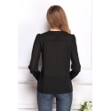 Blusa Senhoras Feminino Casual Branco e Preto de Trabalho