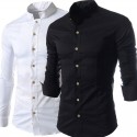 Shirt Casual Elegant Men's Long Sleeve