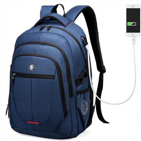Men's Backpack USB Charger Internal Work Travel Notebook