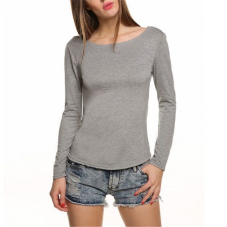 Blusa Estampa de Onça Feminino Manga Longa Casual