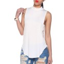 Casual White Basic blouse and Black Open Style Summer Female
