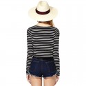 Blouse Black Striped Long Sleeve Shirt Style Top T Fashion