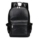 Men's College Backpack in Waterproof Black Leather