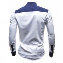 Camisa Casual Esportiva Jovem Branco e Azul