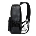Men's College Backpack in Waterproof Black Leather