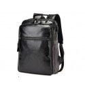 Men's Business Black Backpack Sophisticated Leather Slim USB Battery