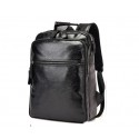 Mochila Preta de Negocios Masculina Couro Sofisticada Slim USB Bateria