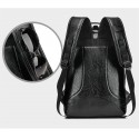 Men's Business Black Backpack Sophisticated Leather Slim USB Battery