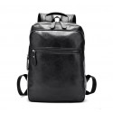 Men's Business Black Backpack Sophisticated Leather Slim USB Battery