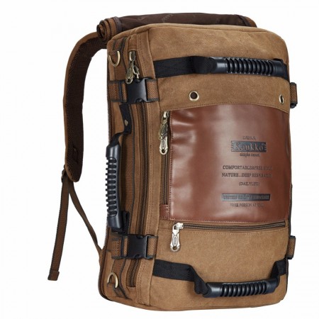 2/1 Large Travel Bag & Backpack Adventure Retro Brown Jeans