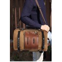 2/1 Large Travel Bag & Backpack Adventure Retro Brown Jeans