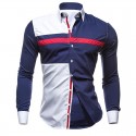 Camisa Casual Esportiva Jovem Branco e Azul