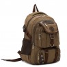 Fashionable Backpack Brown Jeans Buckle Travel and School Unisex
