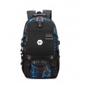 Mochila Masculina Estampada Masculina Bateria USB Charge Escolar