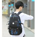 Mochila Masculina Estampada Masculina Bateria USB Charge Escolar