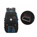 Mochila Masculina Estampada Masculina Bateria USB Charge Escolar