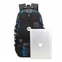 Mochila Masculina Estampada Masculina Bateria USB Charge Escolar