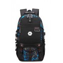 Mochila Masculina Estampada Masculina Bateria USB Charge Escolar