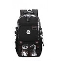 Mochila Masculina Estampada Masculina Bateria USB Charge Escolar