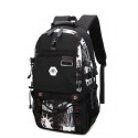 Mochila Masculina Estampada Masculina Bateria USB Charge Escolar