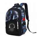 Mochila Estudantil Oxford com USB Estampada Desenhos Unisex