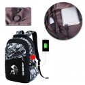 Student Oxford Backpack with USB Stamped Unisex Drawings