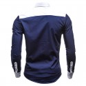 Camisa Casual Esportiva Jovem Branco e Azul