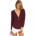 Women Chiffon Blouse Long Sleeve Work and Casual