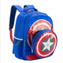 Mochila 2/1 Infantil Masculina Marvel Capital America Azul e Vermelho