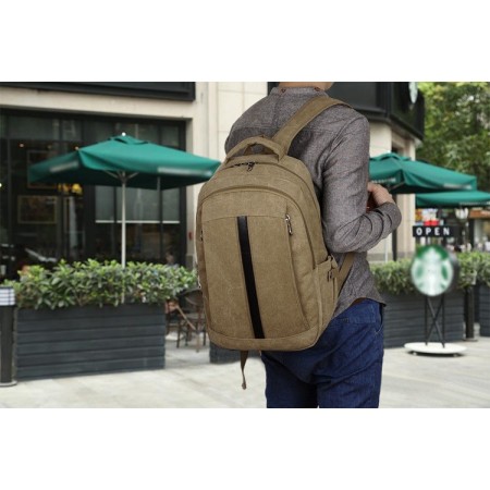 Mochila Escolar Casual Trabalho Bolsa de Costas Confortavel Marrom