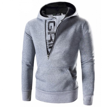 Men's Casual Sweatshirt Ziper Sport Hooded Kangaroo Pocket Ziper