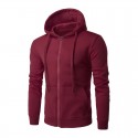 Casual Male Kangaroo Casual Pocket Hooded Sweater Ziper