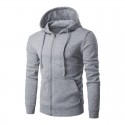 Casual Male Kangaroo Casual Pocket Hooded Sweater Ziper