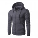 Casual Male Kangaroo Casual Pocket Hooded Sweater Ziper