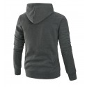 Casual Male Kangaroo Casual Pocket Hooded Sweater Ziper