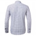 Shirt Slim Fit Social Men's Long Sleeve Plaid