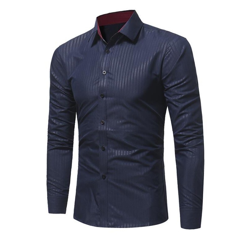 Camisa Xadrez com Bolso Moda Masculina Manga Longa Estilo Formal Elegante  Trabalho Negócios