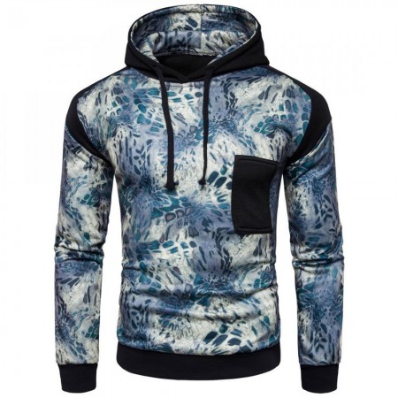 Men's Printed Hooded Sweatshirt Fashion Winter Casual