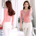 Income Working Women's Long Sleeve Blouse Pink