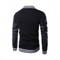 Hooded jacket Casual Male College Shredded Leather Sleeves