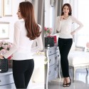 Income Working Women's Long Sleeve Blouse Pink