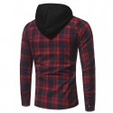 Men's Casual Hooded Shirt Winter Fashion Chess