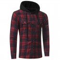 Men's Casual Hooded Shirt Winter Fashion Chess