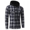 Men's Casual Hooded Shirt Winter Fashion Chess