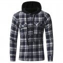 Men's Casual Hooded Shirt Winter Fashion Chess