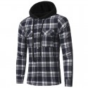 Men's Casual Hooded Shirt Winter Fashion Chess